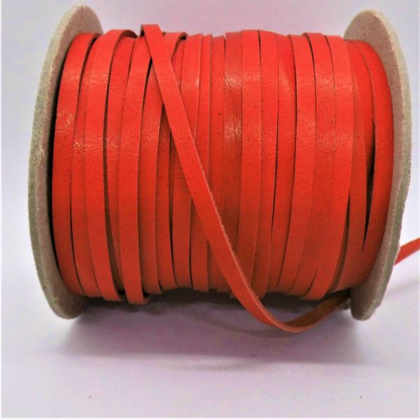 Flechtband - Flechtleder Meterware Büffel - Orange 4mm